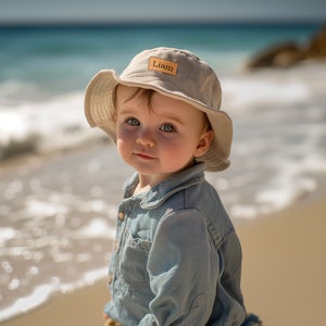 Benutzerdefinierte Name Sonnenhut für Kinder, personalisierte Sommerhut für Babys, Kleinkinder, Kinder Eimer Hut, Geschenk Baby Sommerhut für Mädchen und Jungen Bild 1