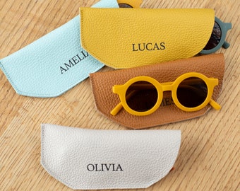 Custom Name Baby Case + Sunglasses, Kids, Toddlers, Leather Case, Boys Sunglasses, UV Eyewear For Baby, Birthday Baby Gift