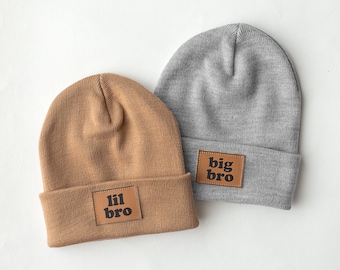 Big Bro, Little Bro, Big Sis, symbool, aangepaste baby peuter kinderen jeugd kind baby pasgeboren mama dady muts, toque, hoed, familie, muts