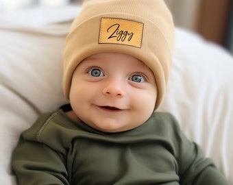 Hospital Newborn with Name | Custom Beanie for Boys and Girls | Baby, Toddler, Youth, Adult Birthday Return Gifts for Kids Personalized Hat