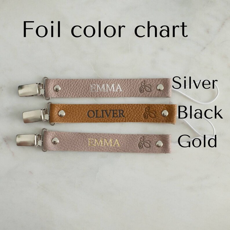 Pacifier Leather Custom Name Clip Pacifier Holder Chain Etsy