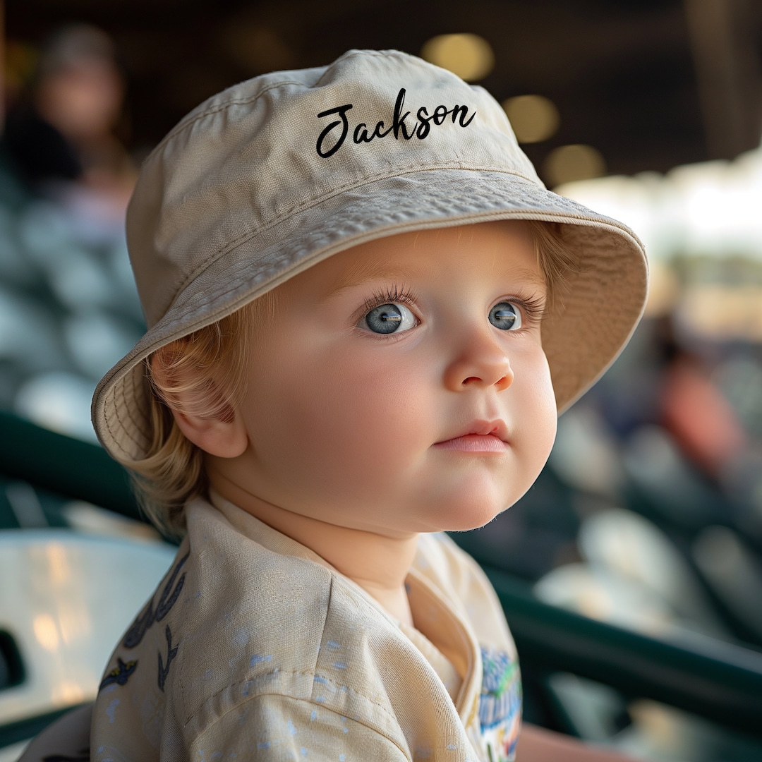 Sombrero de sol personalizado para bebé niño: tema de surf, nombre