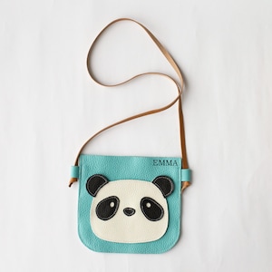 Porte-monnaie pour tout-petit panda, sac bandoulière en cuir, sac à main pour tout-petit, sac à main pour petite fille, cadeau d'anniversaire, cadeau petite fille, sac à main pour enfant