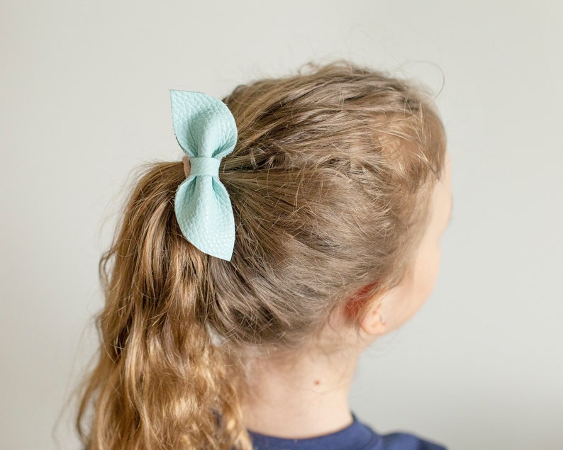 Set of Stylish Leather Bow Hair Bands for Girls / Baby girl hair bows / leather bow/ baby girl image 2