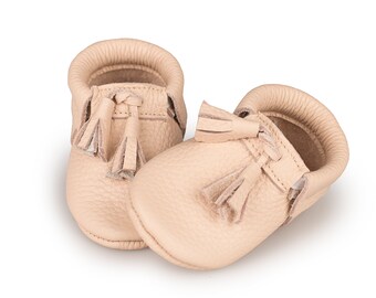 Leather moccasins with tassels, Italian leather. newborn ,infant, toddler, birthday shoes, spring, summer, chaussures de bébé, garçon, fille