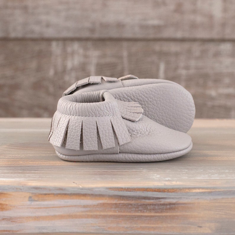 Personalized baby leather shoes in gift box, custom name moccasins for newborn, perfect baby shower gift for boy or girl