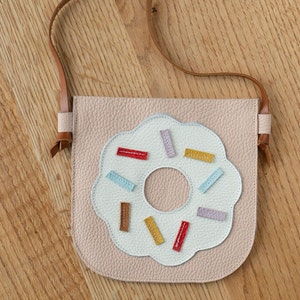 Sac à main en cuir bohème Donut pour tout-petit, sac à bandoulière, sac à main pour tout-petit, sac à main pour petite fille, cadeau d'anniversaire, cadeau petite fille, sac à main pour enfant