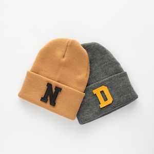Gorro con inicial, monograma, personalizado, símbolo, personalizado, bebé, niño pequeño, niños, jóvenes, niño, recién nacido, regalo, gorro, niño, niña, familia, gorro