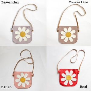 Daisy Leather Toddled Crossbody Purse, Crossbody Bag, Toddler Purse, Little Girl Purse, Birthday Gift, Little Girl Gift, Kids Handbag image 7