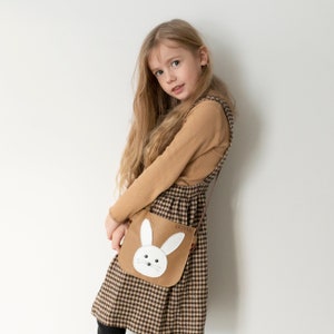 Sac à main crossbody en cuir de lapin, sac de lapin, sac à main pour tout-petits, décor de Pâques, cadeau d’anniversaire, sac à main pour petite fille, chasse aux œufs de Pâques