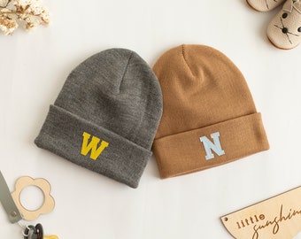 Hutnadeln Personalisierte Kindermütze mit Monogramm Beanie für Jungen und Mädchen Baby Kleinkind Kinder Kind Geschenk Junge Mädchen Toque Familie