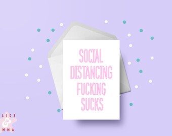 Social Distancing Card Social Distancing Cards - Etsy