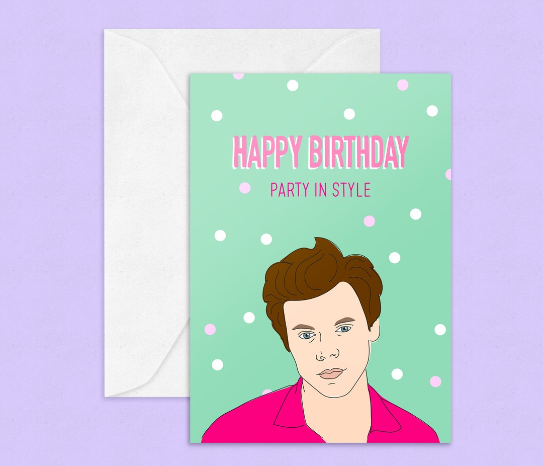 Harry Styles Inspired Birthday Card One Direction Harry - Etsy UK