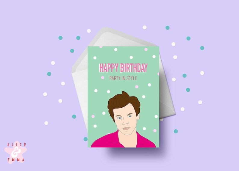 Harry Styles Birthday Card One Direction Harry Styles | Etsy
