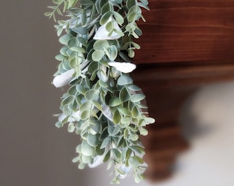 Farmhouse Style SINGLE Thickness Lambs Ear and Eucalyptus Greenery Garland, Year Round Greenery Mantle Decor, Table Runner, Home Decor,Gifts