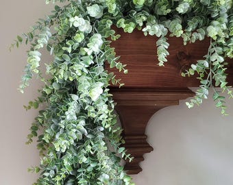 Faux Eucalyptus Garland -  Farmhouse Mantel Decor, Wedding Arch Greenery