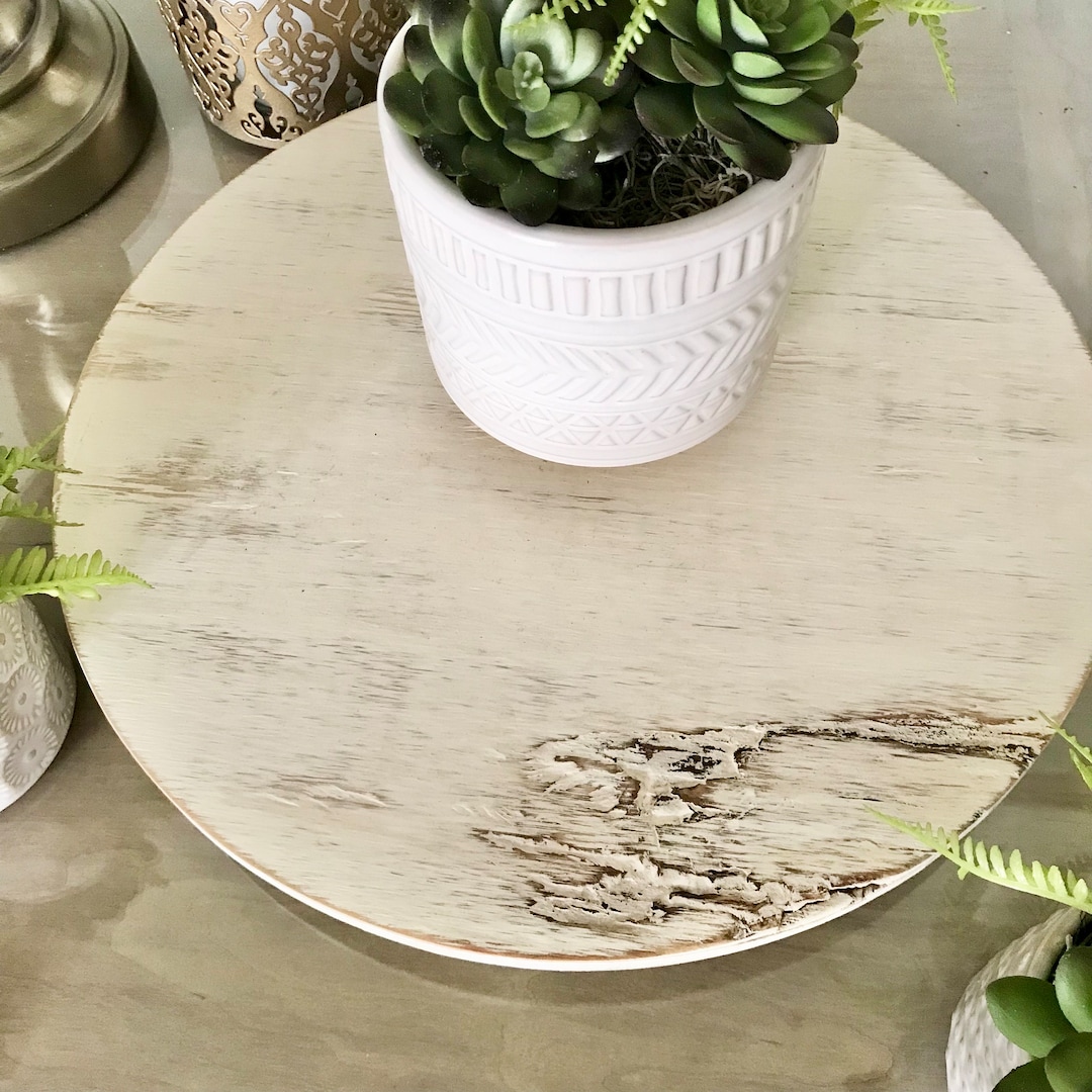 Round Wooden Display Riser | Handcrafted Solid Wood Kitchen Tray ...