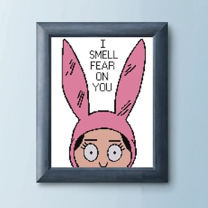 Je sens la peur sur toi - Louise Belcher - Bob&#39;s Burgers - Grille de point de croix, modèle