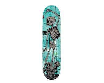 Youngin's Skate Deck | Skeleton Skate Board | Custom Skate Board | Skate Board Art | Bone Printed Skate Board | Wonderful Gift For Skater