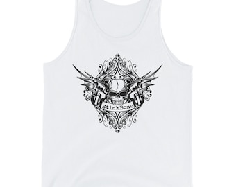 Skull Wings Black Unisex Tank Top | Cool Skull Tank Top | Skeleton Shirt | Skull Art Tank | Skull Print Gift For Him | Skull Tank Top