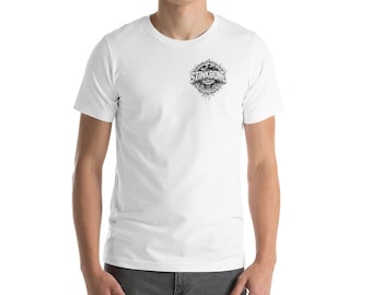 Extreme Skull Short-Sleeve Skate Wheel T-Shirt for Adventurous Mens