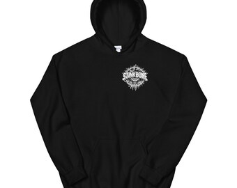 Skull Hoodie with StinkBone Skate Wheel Design