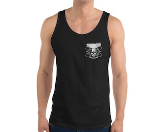 StinkBone Skull & Boards Unisex Tank Top | Women Skull Tank Top | Skeleton Shirt | Skull Art Tank | Men Skate Tank | Skull Tank Top