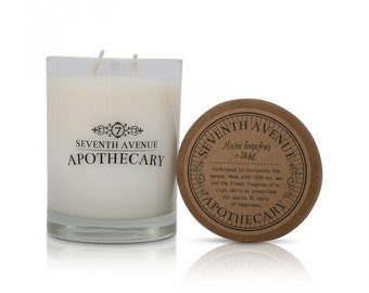 Minted Grapefruit + Sage  Glass Candle