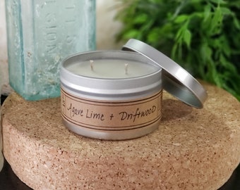 Agave Lime + Driftwood Travel Tin Candle