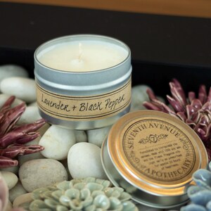 Lavender + Black Pepper Mini Soy Wax Candle  Scented Gift Luxury Home Fragrance Gifts Anniversary Her Mom Wedding Girlfriend Wife