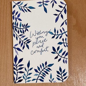 Carte florale bleue de sympathie