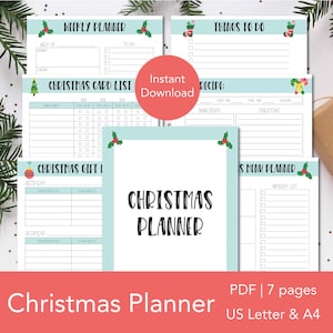 Christmas Planner Bundle Printable Simple, Holiday Gift Budget Tracker, Christmas Shopping List, Christmas Card List, Christmas Gift Tracker