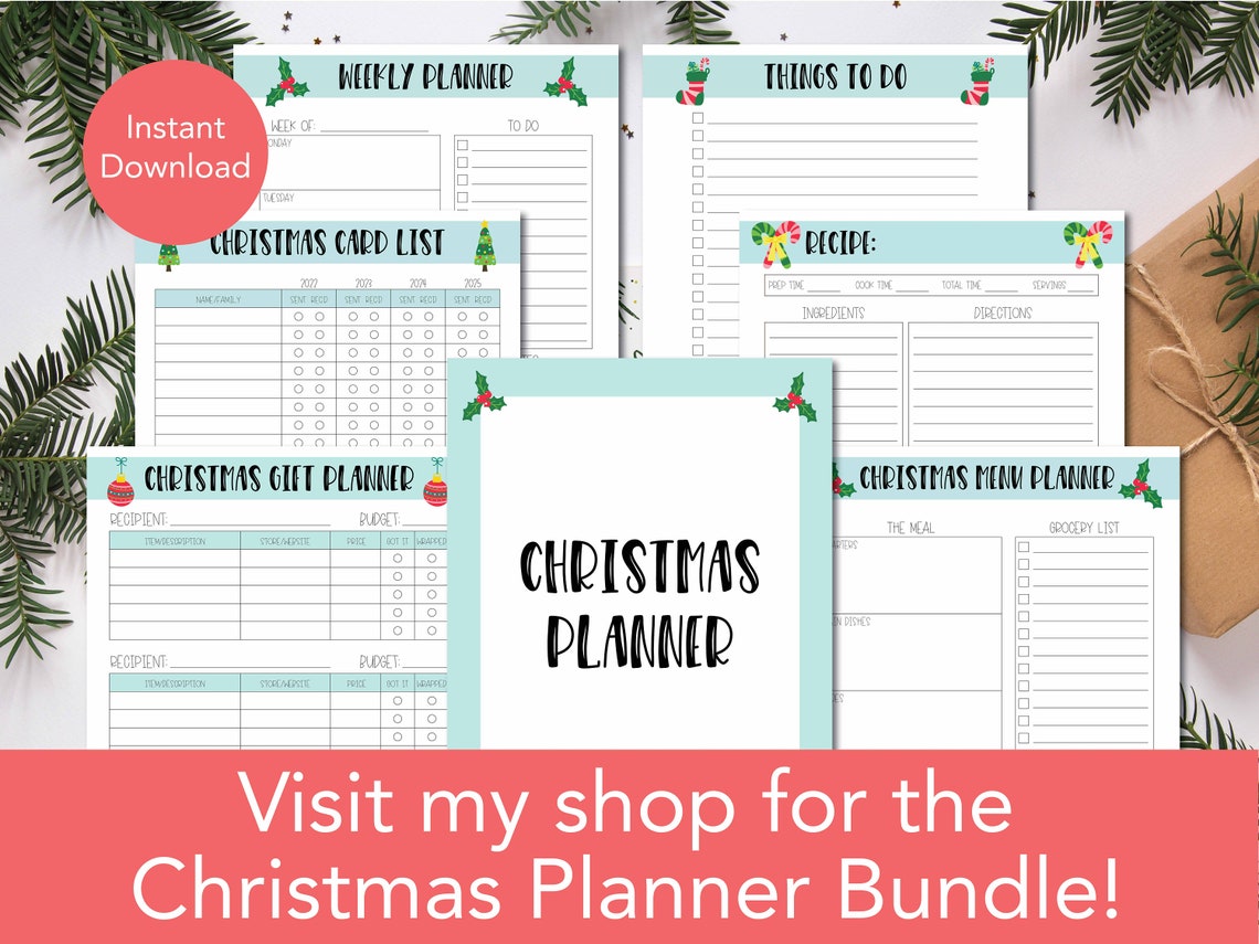 Christmas Weekly Planner Printable Christmas Planner Page - Etsy