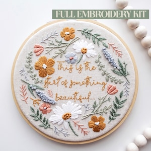 Wildflower Embroidery Kit - Hand Embroidery - Floral Embroidery Kit - Craft Kit - Gift For Her - Embroidery Kit - Mindful - Relaxation