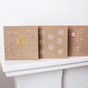 Floral Embroidery Cards and Gift Tag Bundle Pattern: Handmade Gift Tag - Handmade Card - Beginner-Friendly Card Design (PDF Download) image 3