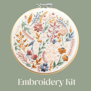 Floral Bloom Hand Embroidery DIY Kit: Beginner-Friendly Craft