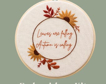 Autumn Foliage Hand Embroidery Kit: Beginner Craft Kit