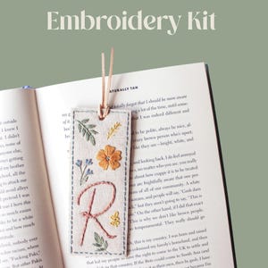 Personalised Floral Embroidery Bookmark Kit - Beginner Craft - Bookmark Gift - Personalised Gift - Personalised Bookmark