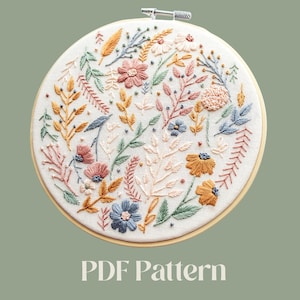 Floral Bloom Embroidery Pattern - pdf - Hand Embroidery Pattern - pdf pattern - Floral Pattern - Digital pdf - Digital download - Embroidery