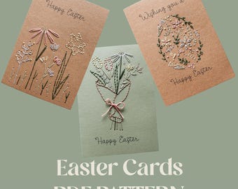 Easter Cards Embroidery Pattern: Beginner-Friendly Card Design (PDF Download)