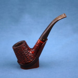 Estate bent poker style Brigham Gold Star smoking pipe with vulcanite stem