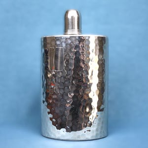 vintage AHS hammered metal travel flask made in Germany