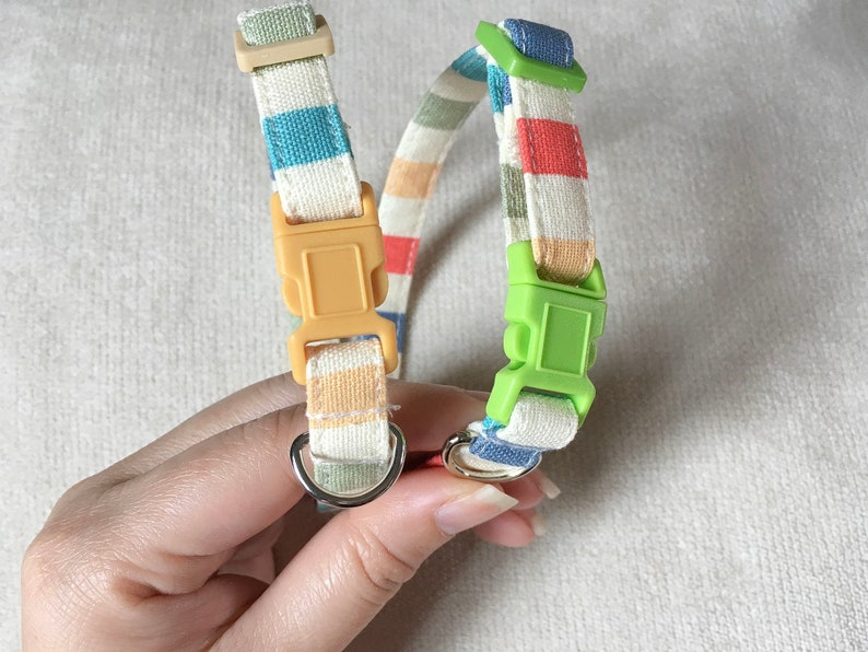 Colorful Striped Cat Collar Breakaway Cat Collar Cute Cat Etsy