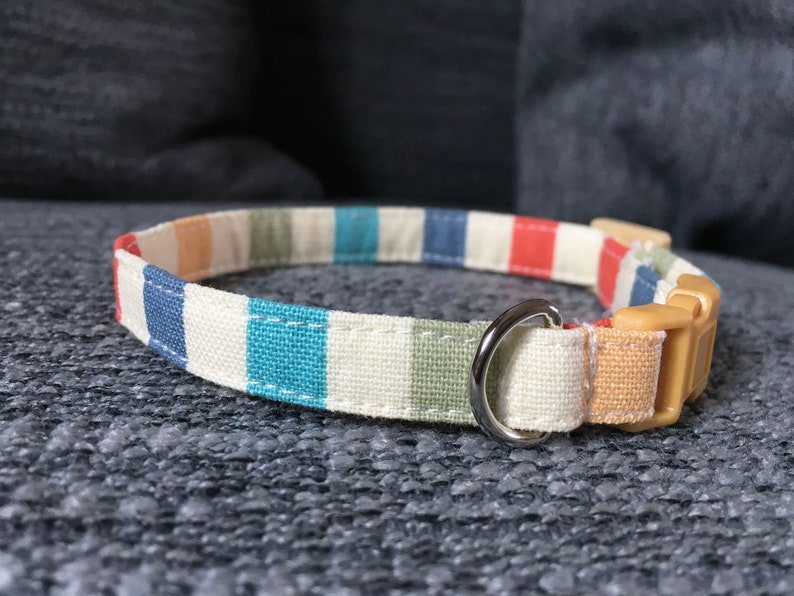 Colorful Striped Cat Collar Breakaway Cat Collar Cute Cat Etsy
