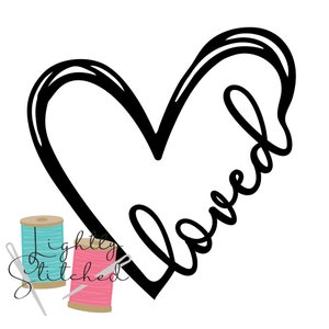 Loved SVG PNG Heart Hand Drawn Heart Girl T Shirt Design Valentines Day Design Ideas