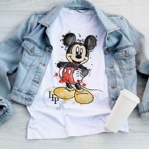 Mickey Acuarela Mágica PNG para Sublimación Diseño de Camiseta o Vaso Clip Art Diseño de Vacaciones Diseño de Niño Diseño de Niña