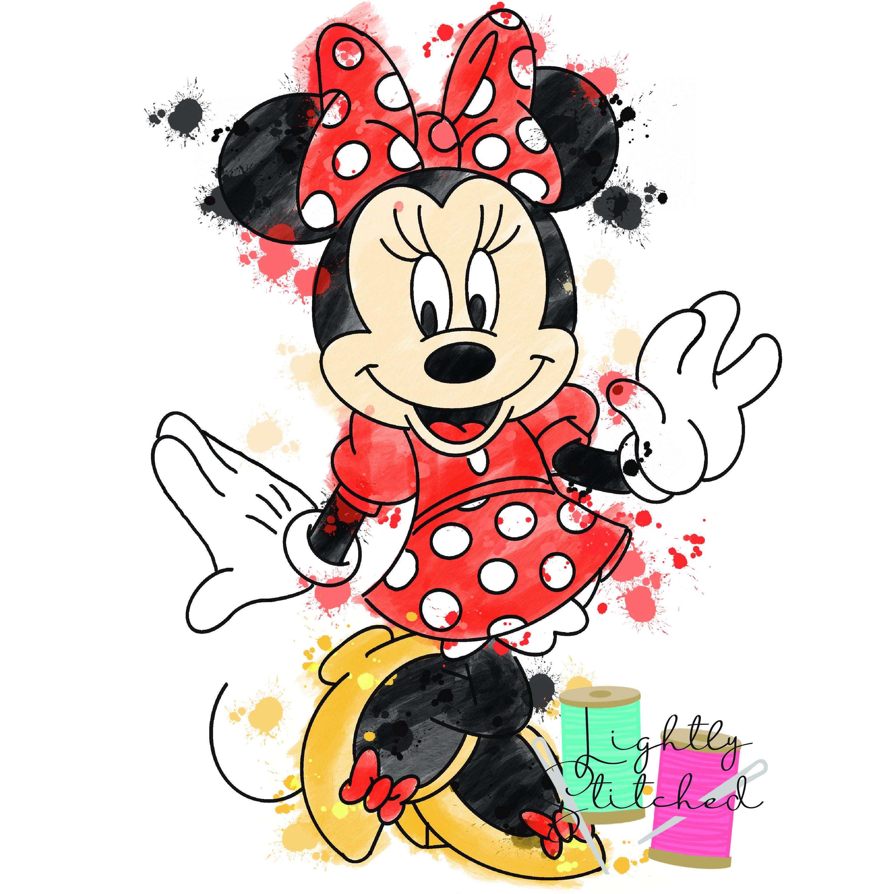 Minnie Mouse - Cartoon - Red & White Bow - Embroidered Iron On Patch -  Crafts - Vacation