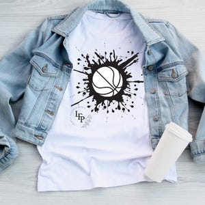 Basketball Splatter Long Sleeve Tee, Sports Graphic Tee, Unisex Basketball Shirt, Athletic Long Sleeve Top, Basketball Fan Apparel
