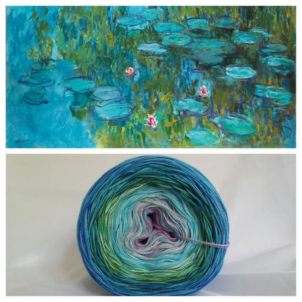 Bobbel inspired by Monet's Water Lilies 4 ply 2.40/each 100 m