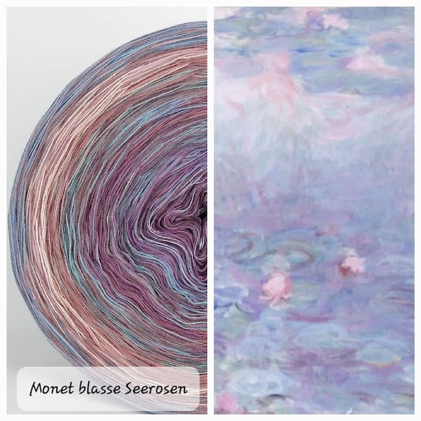 Bobbel insperiert von Monet Blasse Seerosen 4fädig 2,40/je 100m